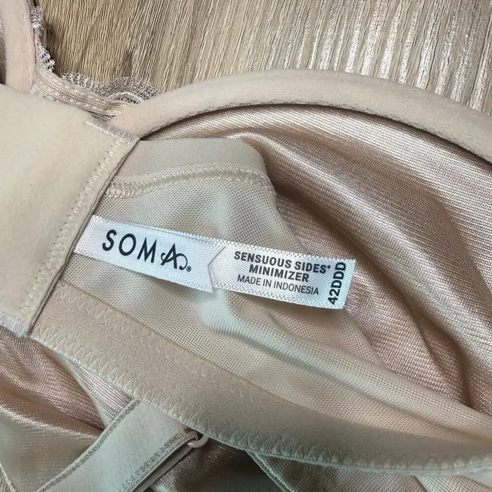 NWT Soma womens sensuous sides minimizer 3inch 42DDD pale sand
